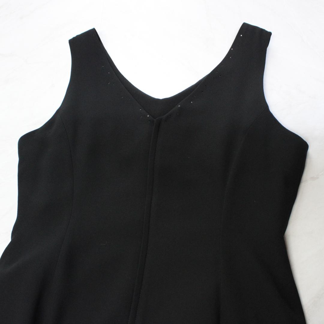 【美品 日本製社交ダンス衣装】ワンピース ドレス 黒 かわいい シンプル 気品