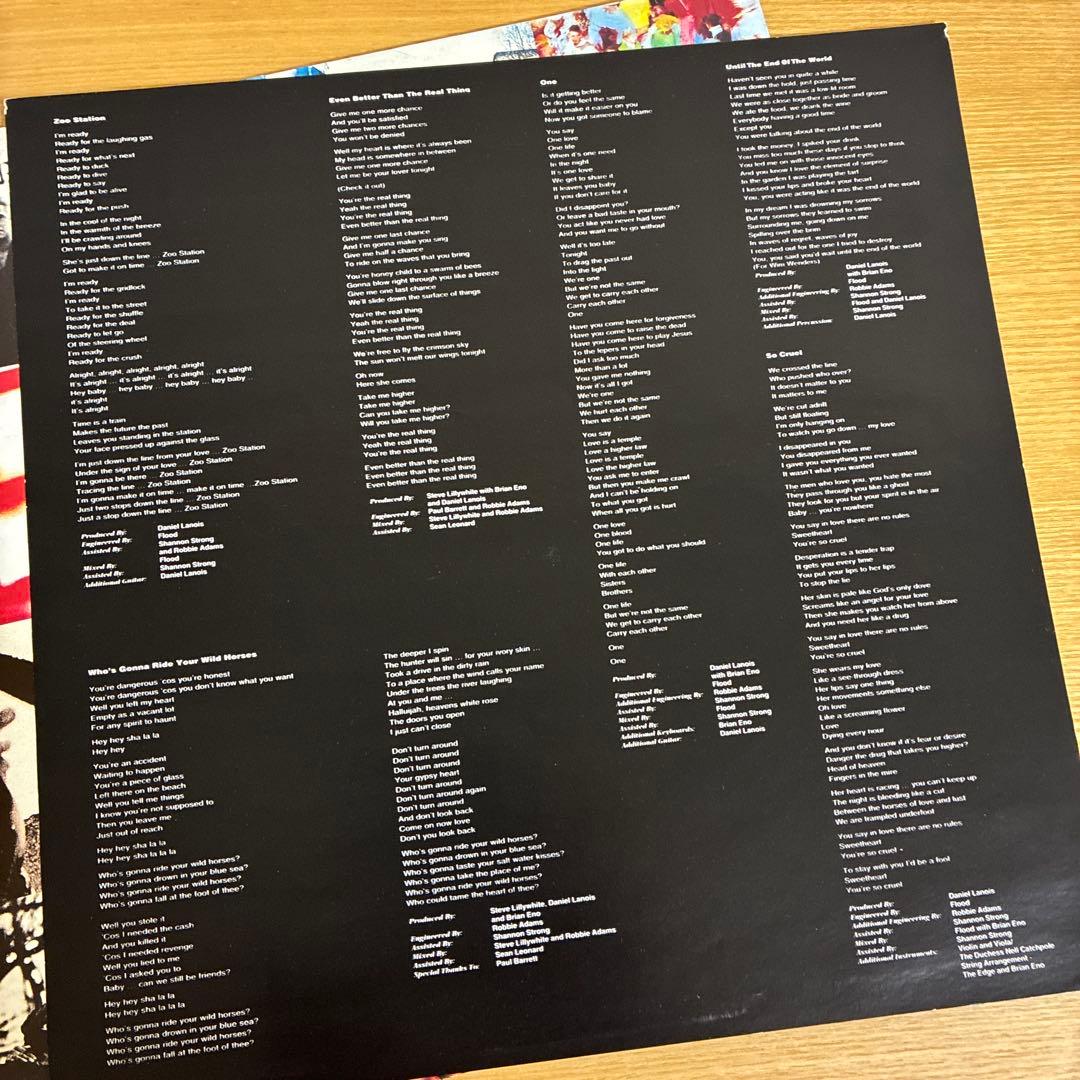 【EUオリジナル盤】U2 「Achtung Baby」　レコード