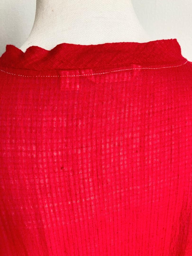 INJIRI カシュクール風赤ワンピL/刺繍/インド綿/手仕事/45rpm/民芸