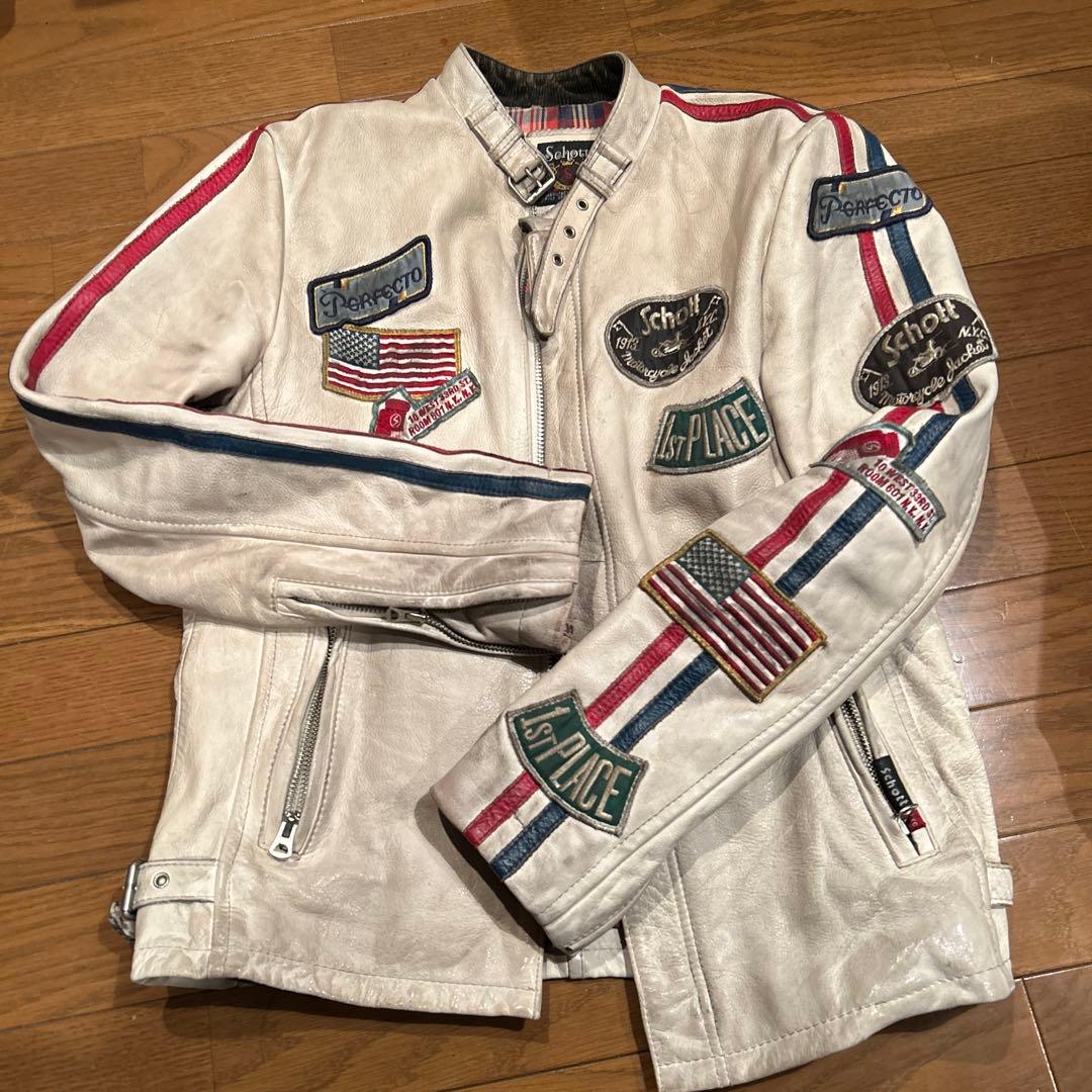 Schott レザージャケット M クラシックレーサー　カスタム　ライダース