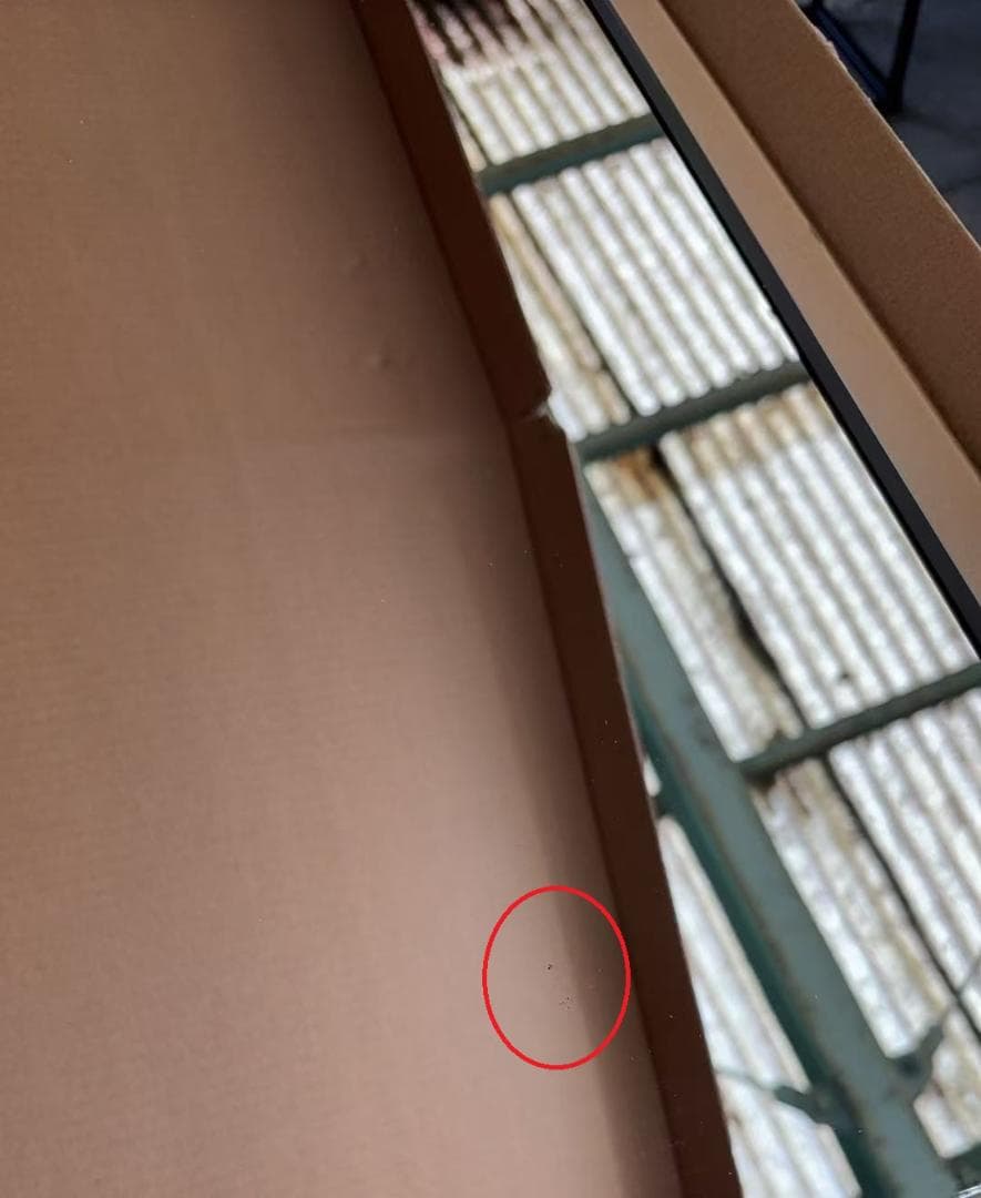 【中古】ダンスミラー 割れない鏡 幅100x160cm 姿見 黒色 9番