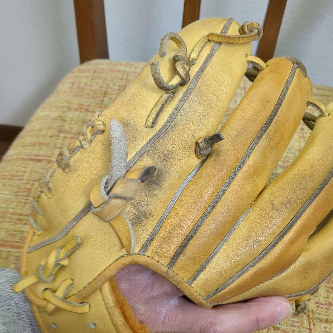 あこ　HAGA JAPAN 内野用 ミズノプロ 硬式用グローブ イエロー