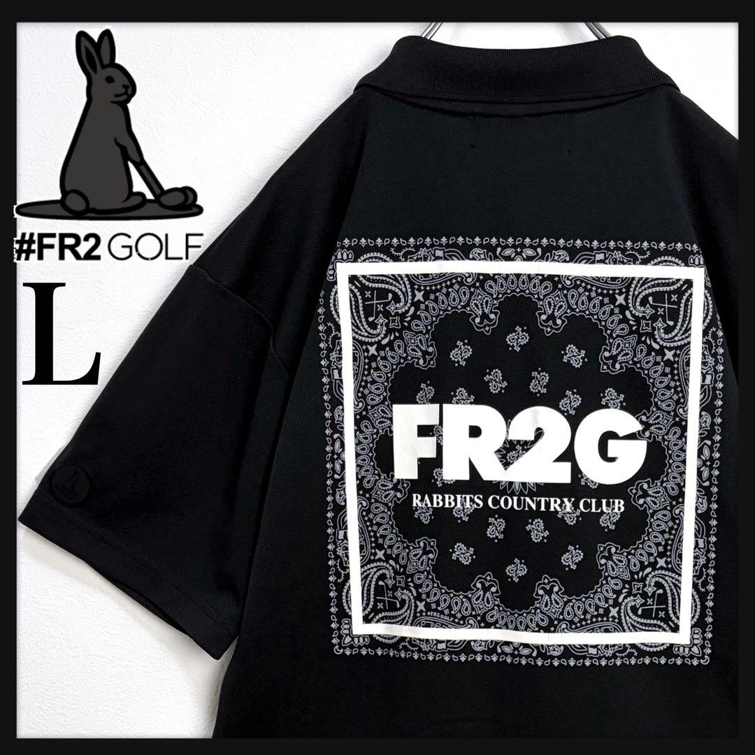 【即完売デザイン】FR2 ゴルフ ペイズリー ビッグロゴ ポロシャツ L 美品