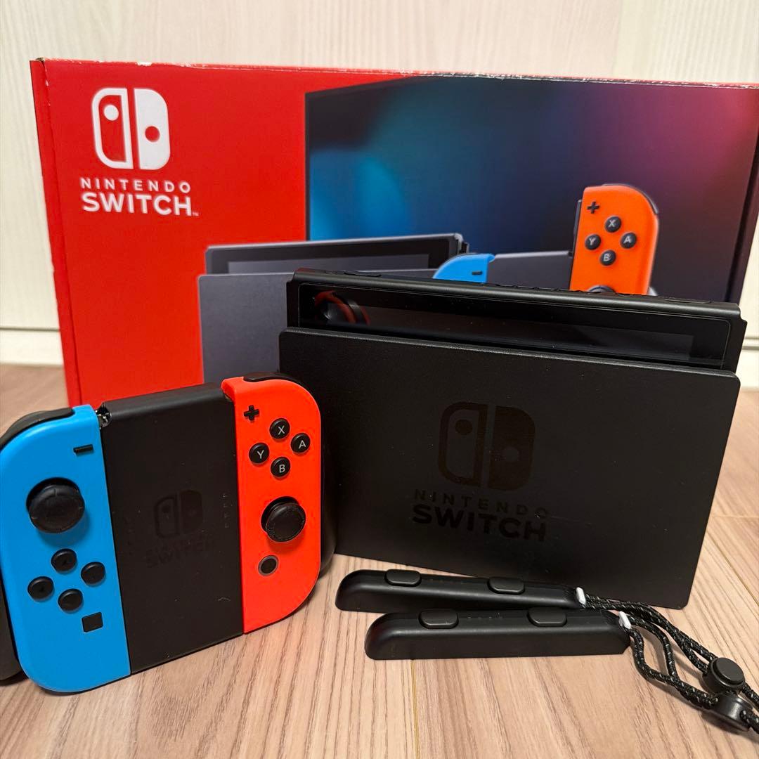 Nintendo Switch 本体 青/赤　ケーブル一式＆マイクロSDつき