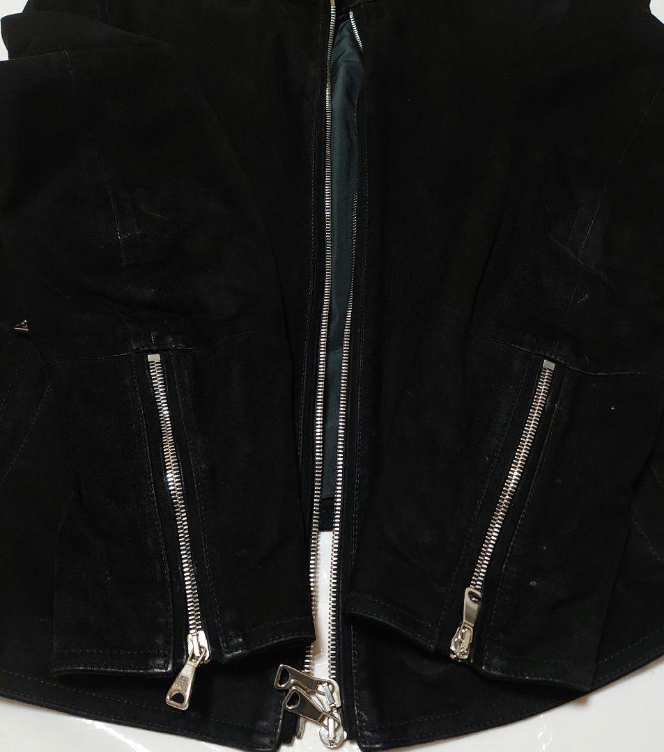 エンメティ アッカ H 黒 50 ゴート スエード レザー 干場 EMMETI