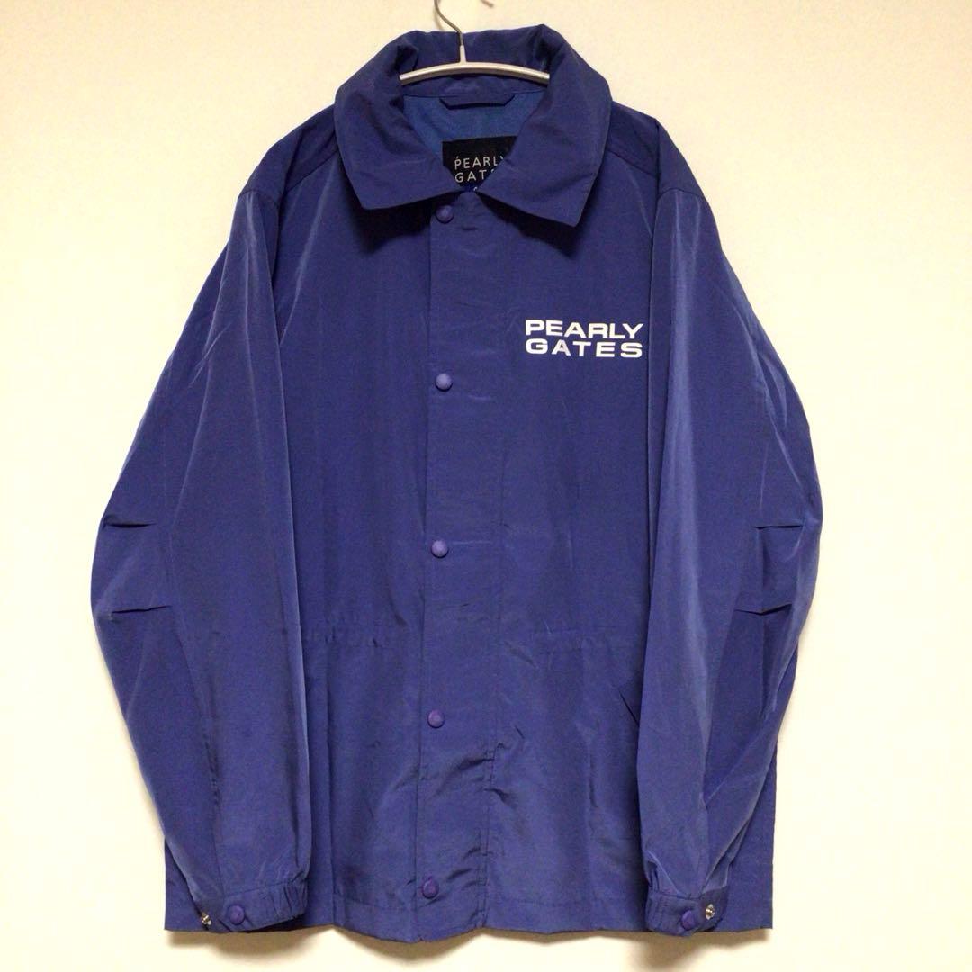 PEARLY GATES デカロゴ ナイロンジャケット 青 S