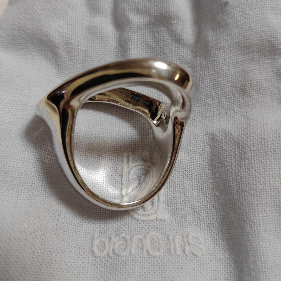 週末セール☆美品☆ブランイリス オブロング シルバー リング 16号