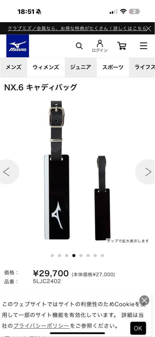 Mizuno ゴルフバッグ 2024年春夏　2.6キロ軽量モデル！！