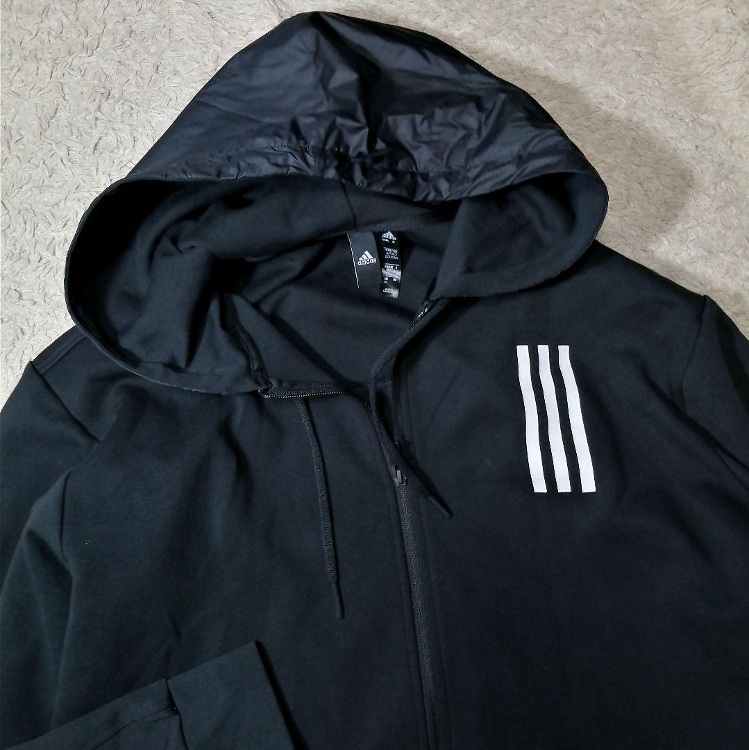 ★アディダス★OVERLAY ジップパーカー フーディ切替 レア Y2K 特大