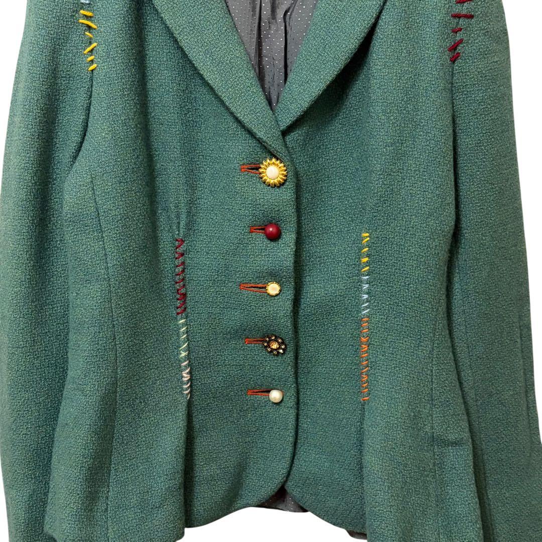 MOSCHINO モスキーノ ステッチデザインジャケット グリーン