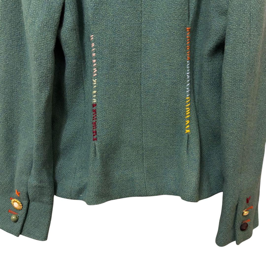 MOSCHINO モスキーノ ステッチデザインジャケット グリーン