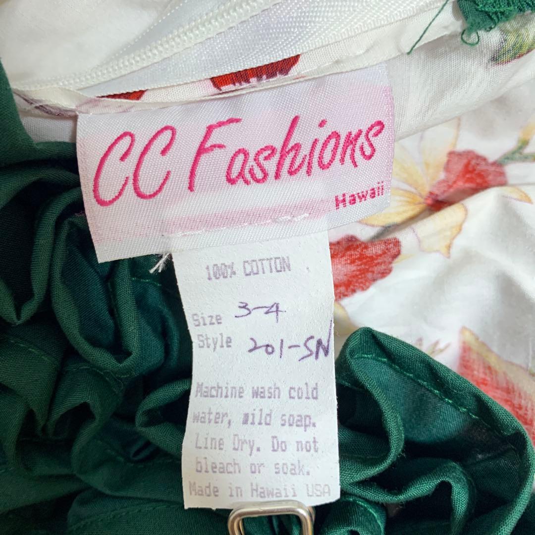 【CCFashions】フラダンス衣装　ハワイ製　花柄　ドレス　ムームー