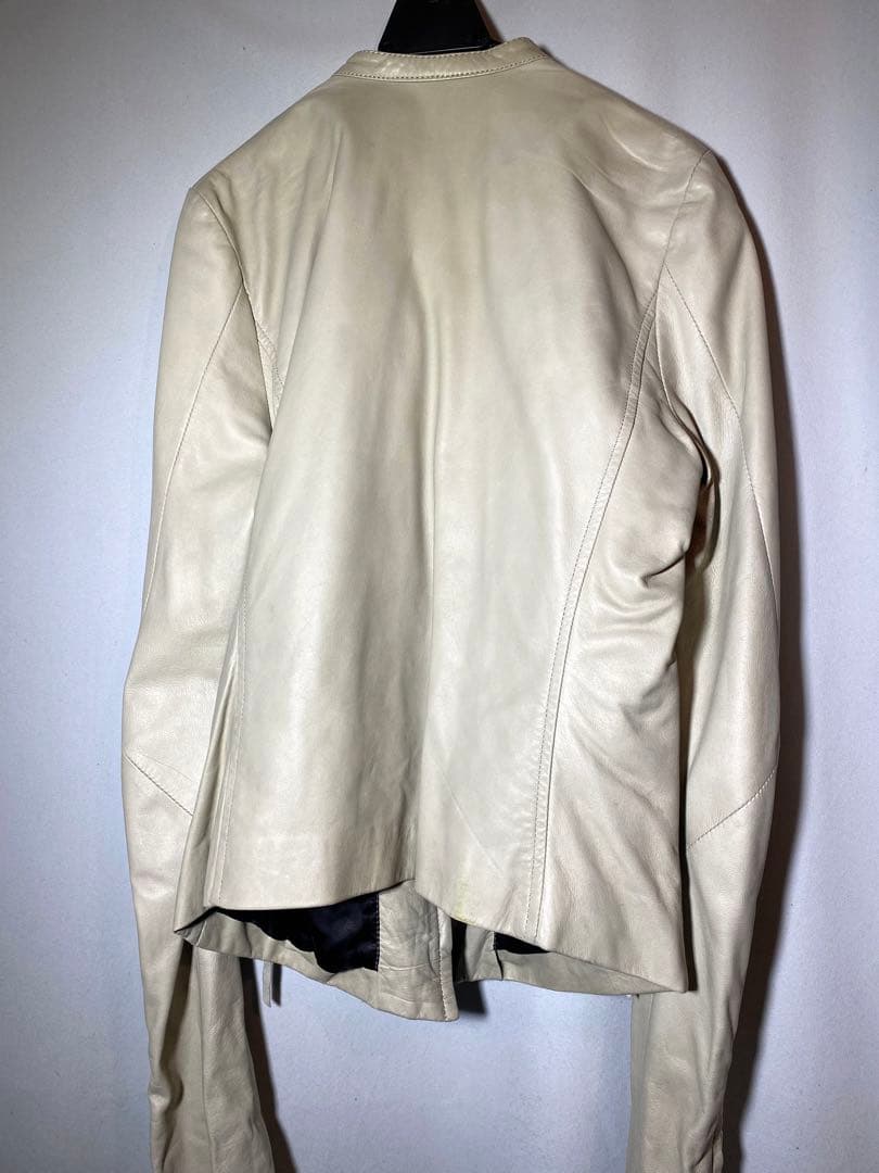 EKAM ラム レザージャケット ベージュ系