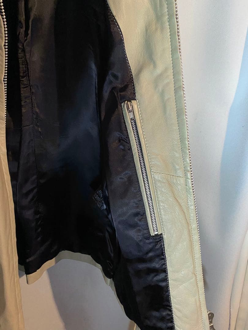 EKAM ラム レザージャケット ベージュ系