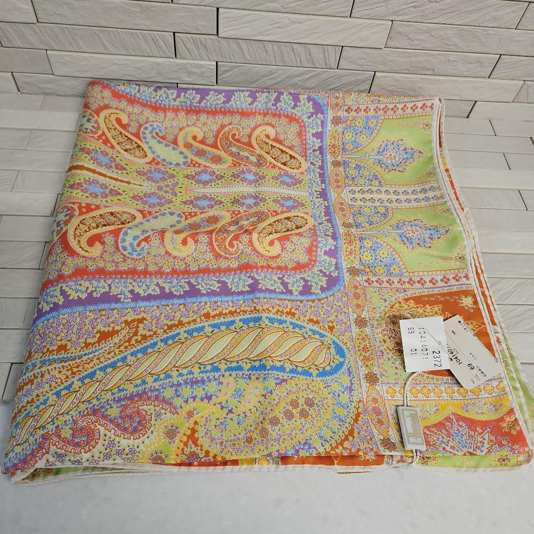 Harrodsハロッズ　シルク　大判スカーフ　イタリア製　新品・未使用・タグ付き