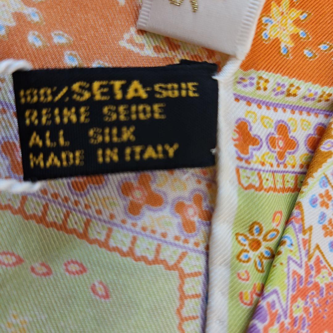 Harrodsハロッズ　シルク　大判スカーフ　イタリア製　新品・未使用・タグ付き