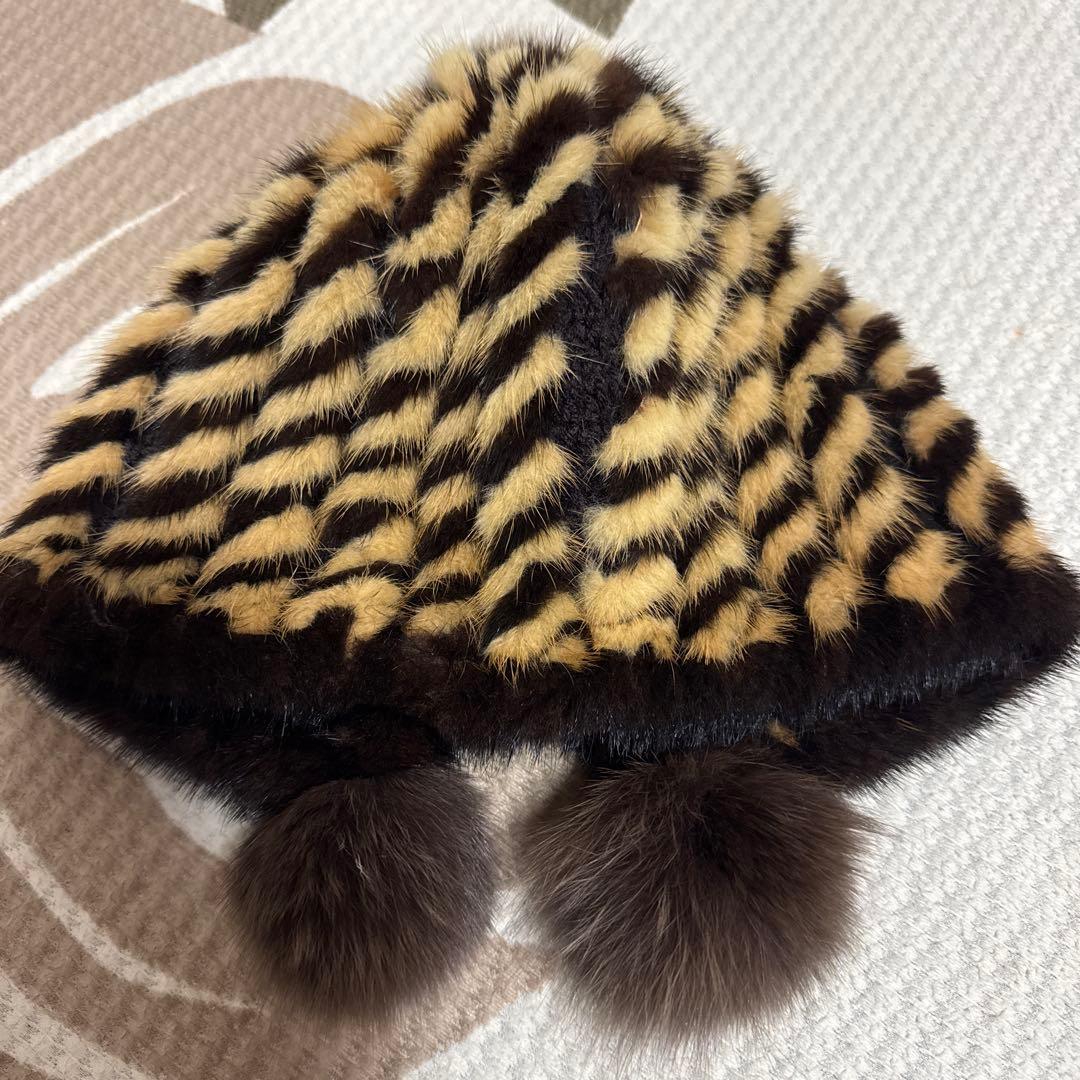 INVERNALE ISSIMO ミンクフォックスファーニットキャップ