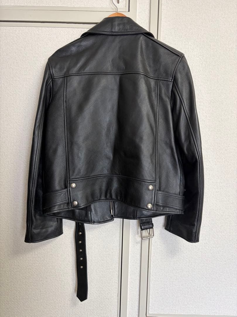 【極美品】韓国製　ダブルライダース 本革 ブラック M相当