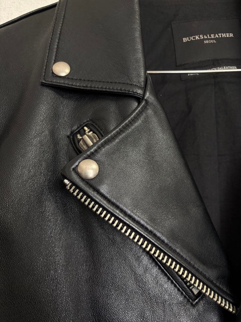 【極美品】韓国製　ダブルライダース 本革 ブラック M相当