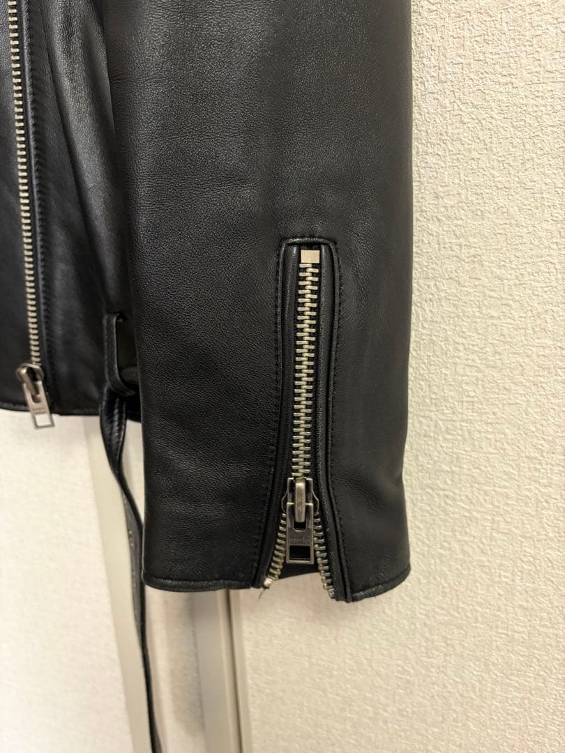 【極美品】韓国製　ダブルライダース 本革 ブラック M相当
