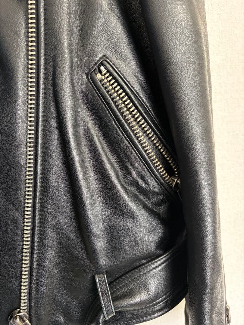 【極美品】韓国製　ダブルライダース 本革 ブラック M相当