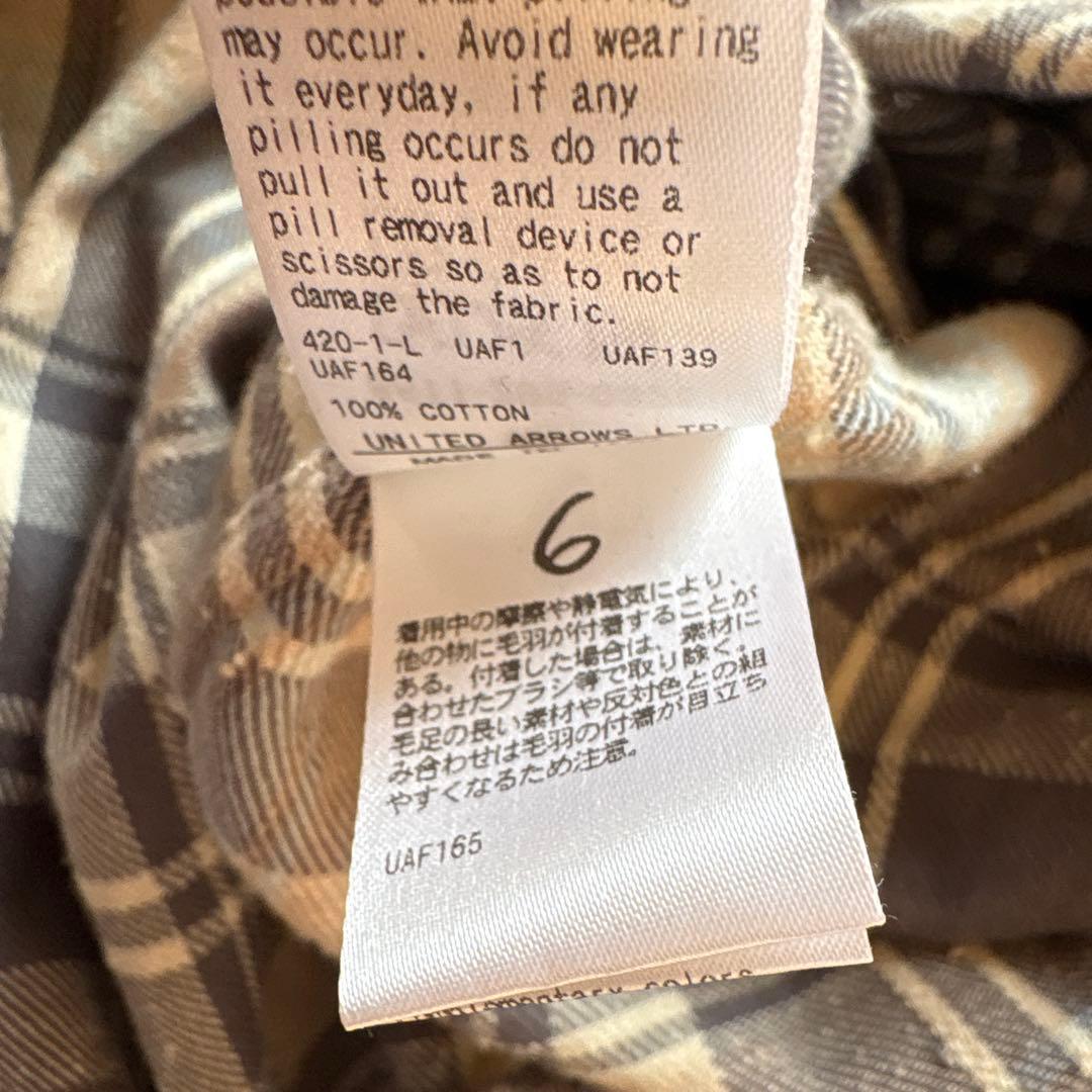 ROKU コットンチェックネルシャツ