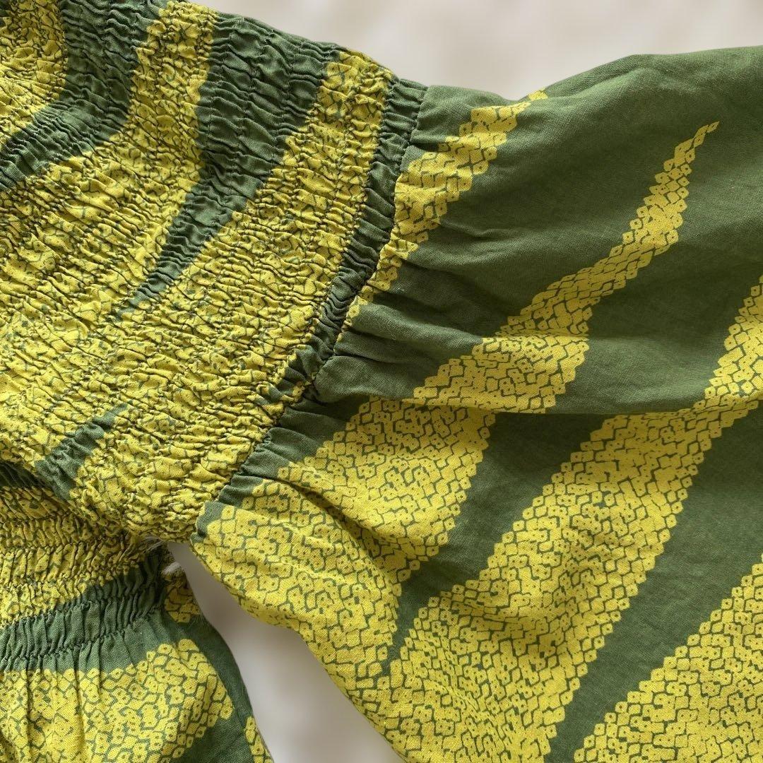 【レア】MANAOLA HAWAII フリル袖ワンピースML シャーリング