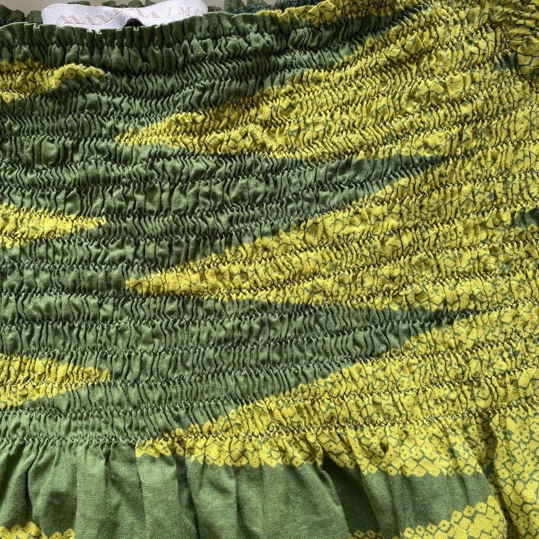 【レア】MANAOLA HAWAII フリル袖ワンピースML シャーリング