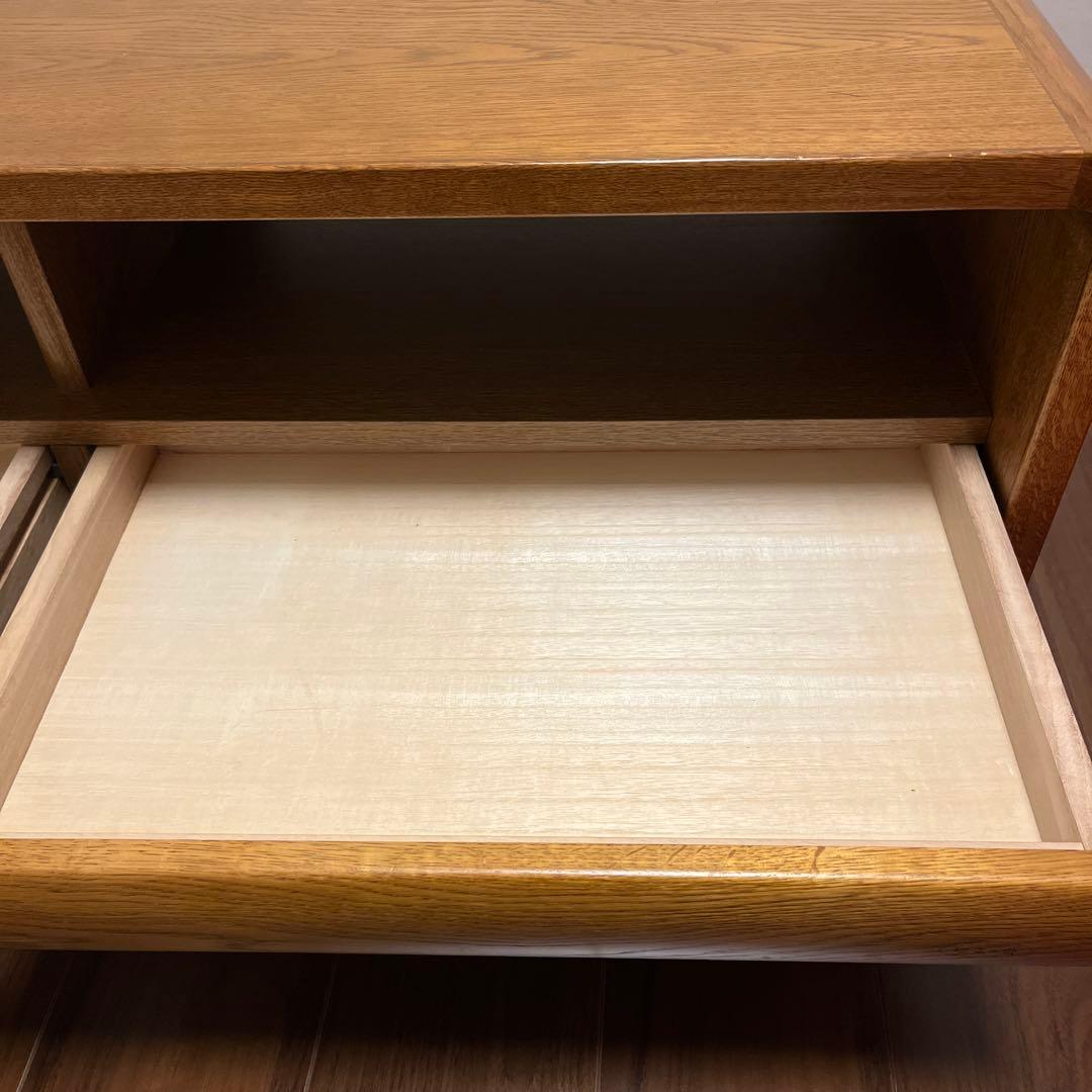 浜本工芸　天然木シンプルセンターテーブル 引き出し付き　1100