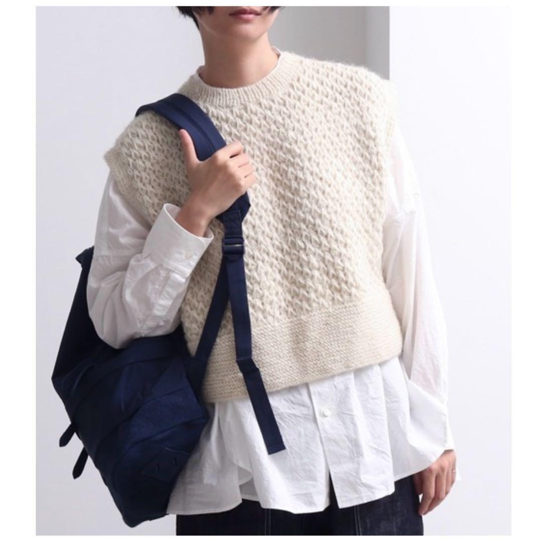 yuni ユニ ハンドニット ショートベスト ネパール アランニット アイボリー