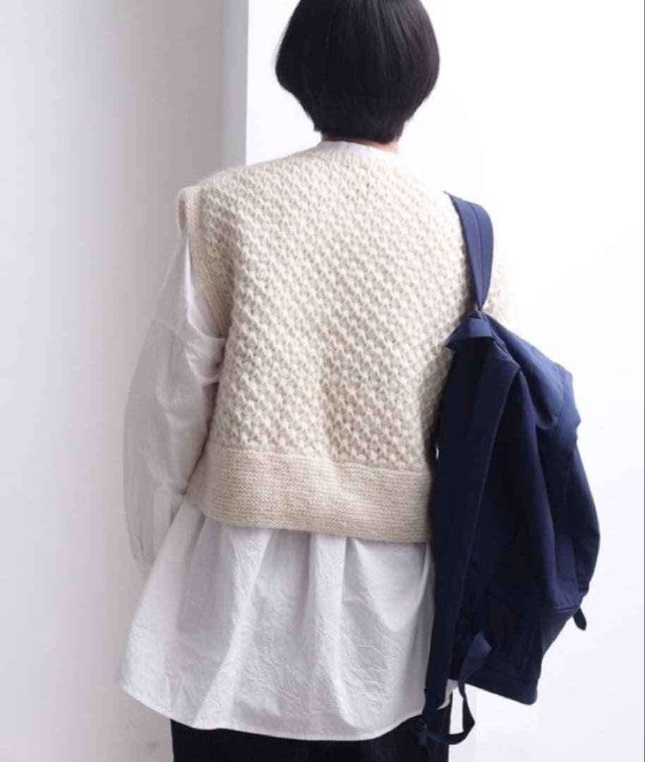yuni ユニ ハンドニット ショートベスト ネパール アランニット アイボリー