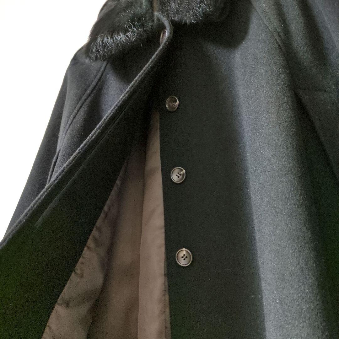 COMME CA ISM ケープコート ウール アンゴラ ポンチョ 黒 アウター