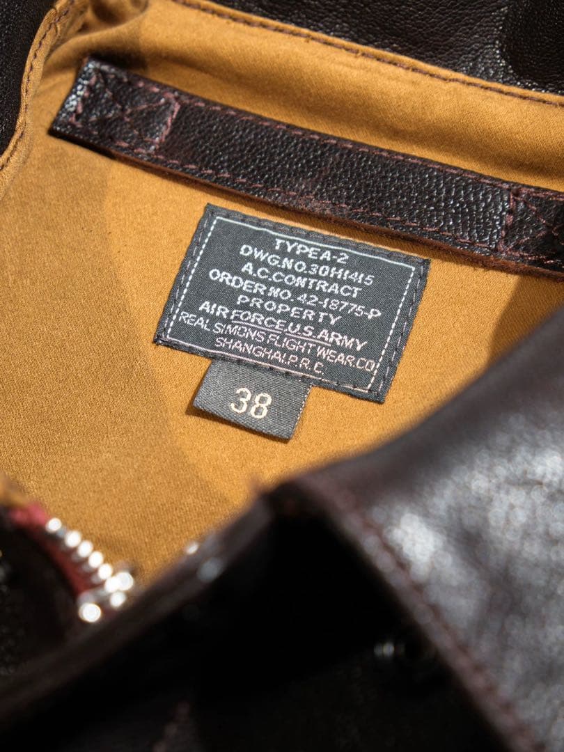 REALSIMONS18775A-2フライトジャケットゴートスキンIDEAL(M