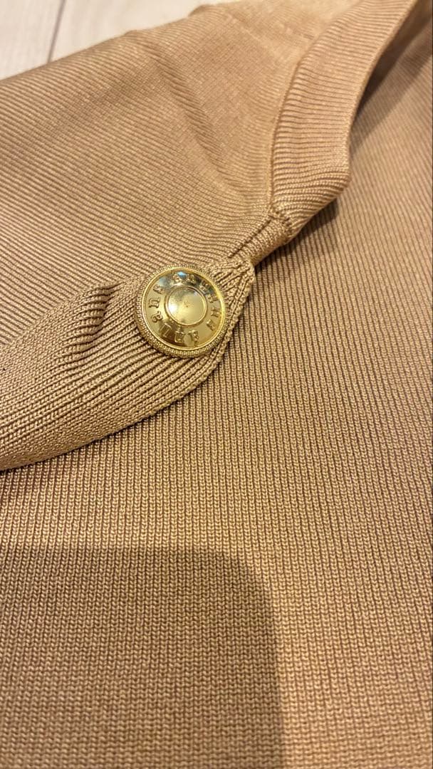 anuans ダブルフェイスニットフレアワンピース ベージュ