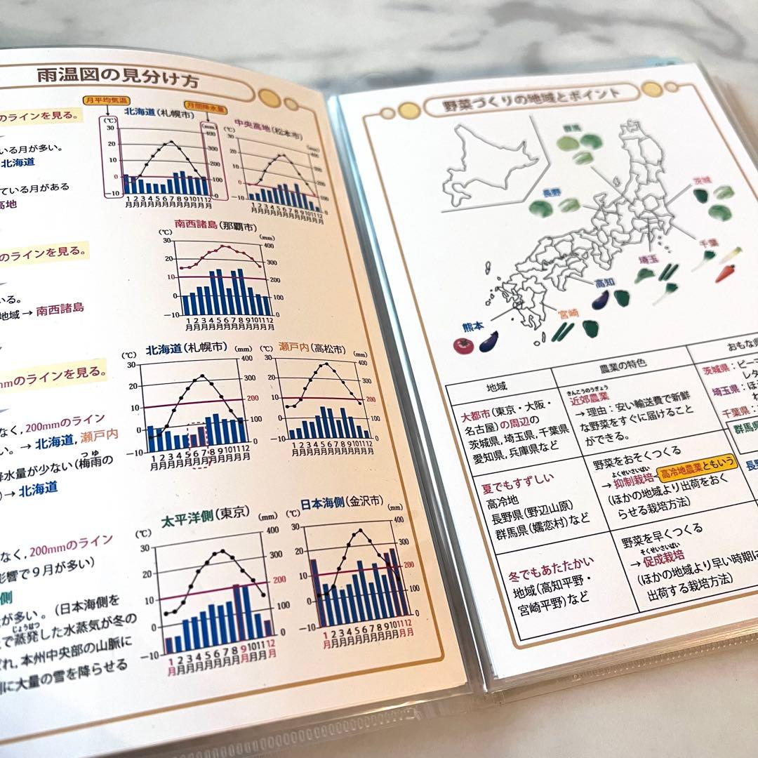 「中学受験・頻出用語・ポイントにしぼったまとめカード」理科・社会4点