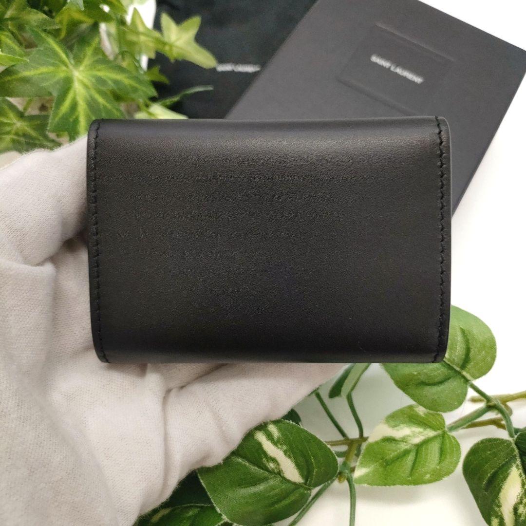 サンローラン　6連キーケース　ブラック　ゴールド金具　ロゴ