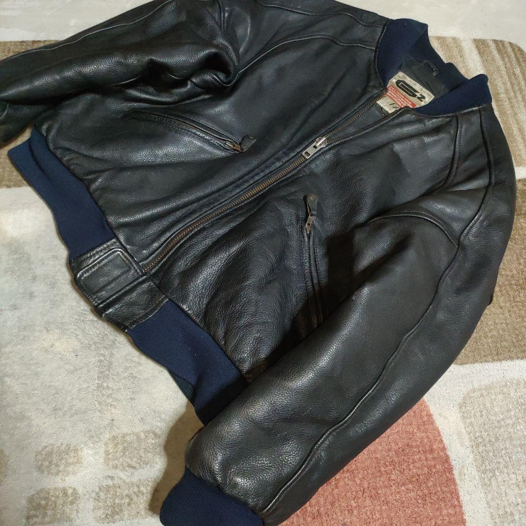 老舗カドヤ本革GZ レザージャケット L　重厚なシボ革MA-1防寒性有
