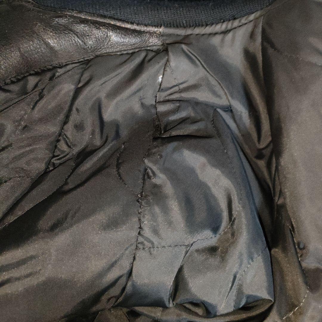 老舗カドヤ本革GZ レザージャケット L　重厚なシボ革MA-1防寒性有