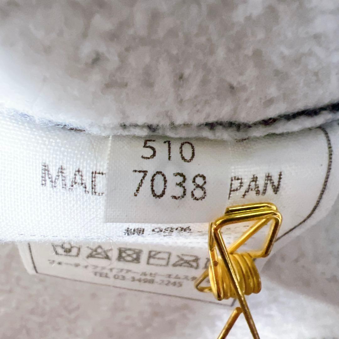 《美品》45R ふわふわ裏毛ポンチョ ストライプ R刺繍 サイズ0 日本製