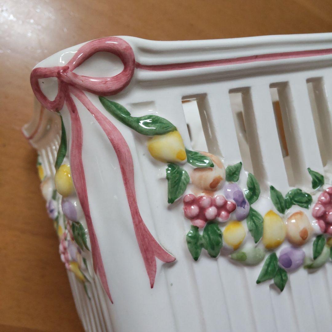 スクエア　プランター　陶器　ビンテージ　鉢カバー　インテリア雑貨