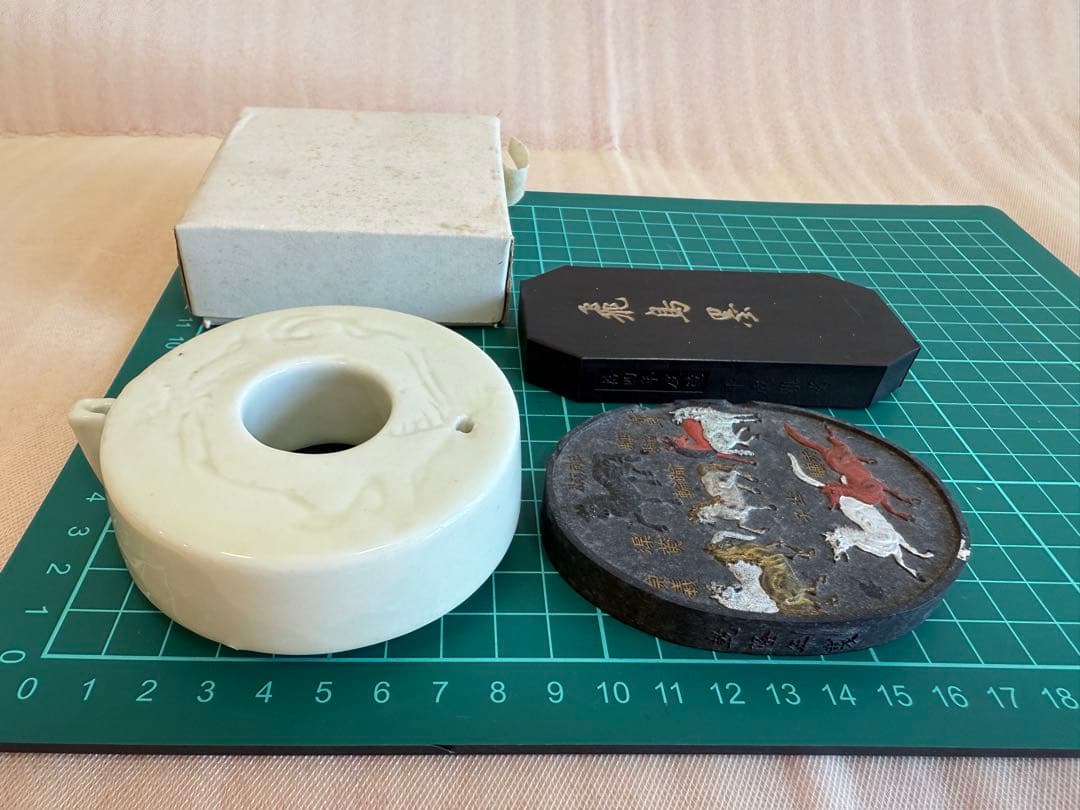 た*う様 書道具 ★☆ 中国墨 古墨 未使用＋中古品 漆芸ルーペ 水滴 水差し
