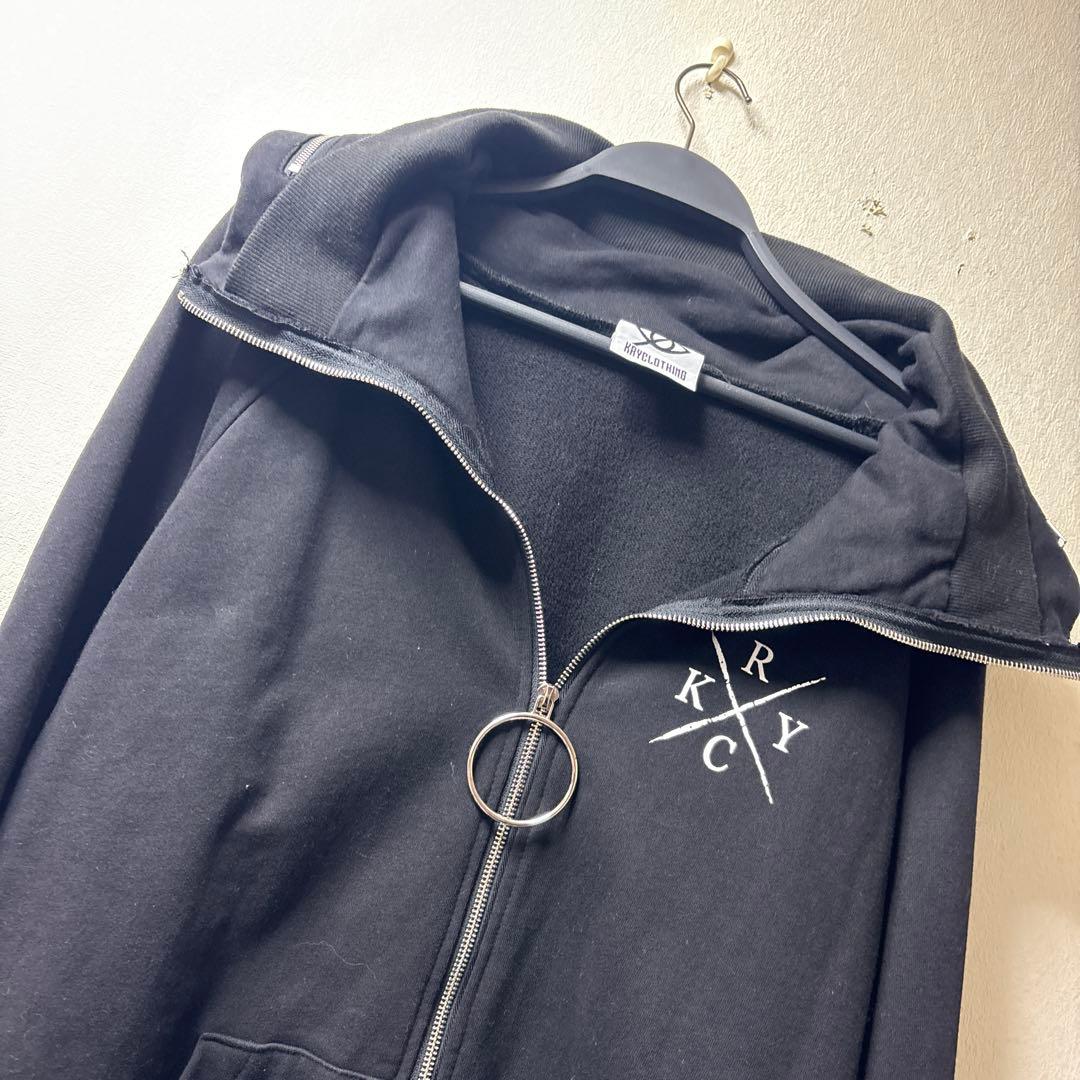KRY CLOTHING❣️フルジップ❣️フード収納式❣️ブラック❣️オーバーサイズ❣️