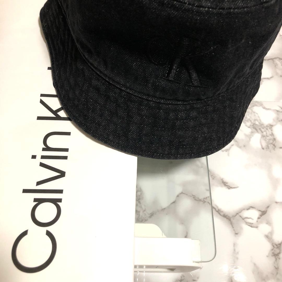 新品 カルバンクライン CK ロゴ ブラック デニム バケットハット バケハ