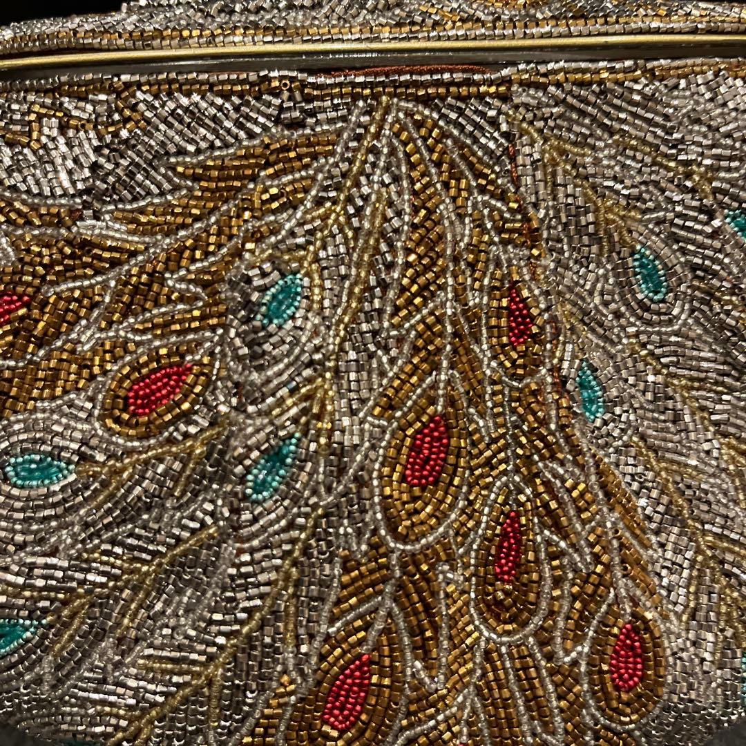 ビーズ刺繍 クラッチバッグ　はしもと