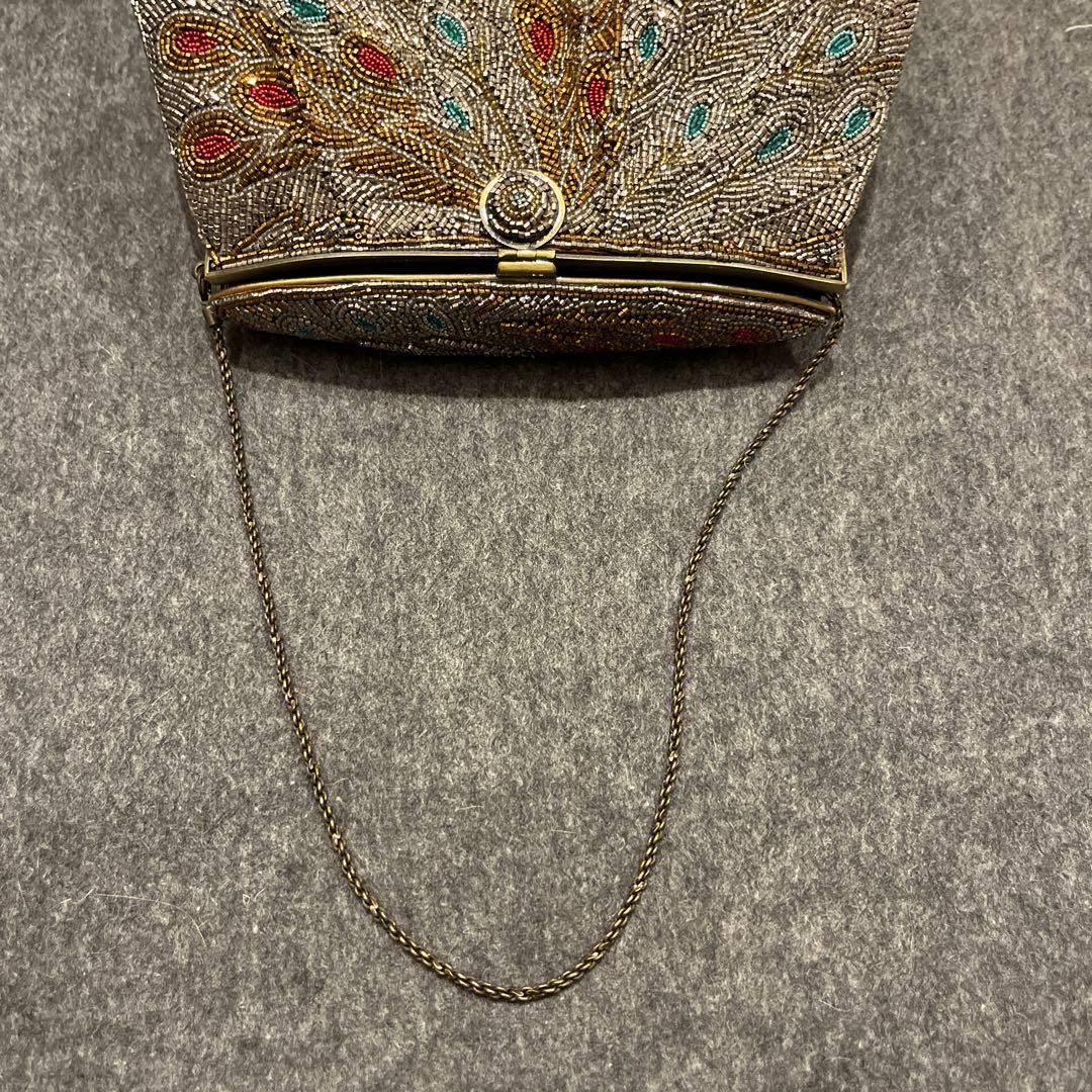 ビーズ刺繍 クラッチバッグ　はしもと