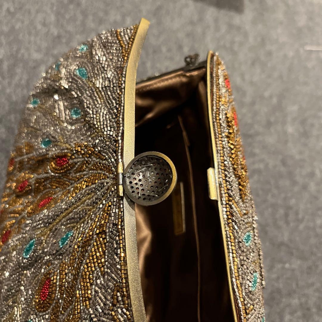 ビーズ刺繍 クラッチバッグ　はしもと