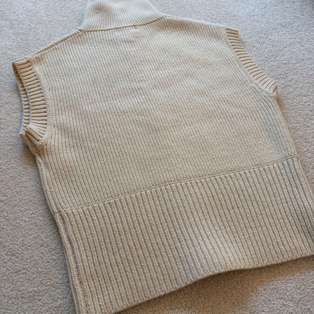 CLANE ZIP COLLAR KNIT VEST アイボリー ニットベスト