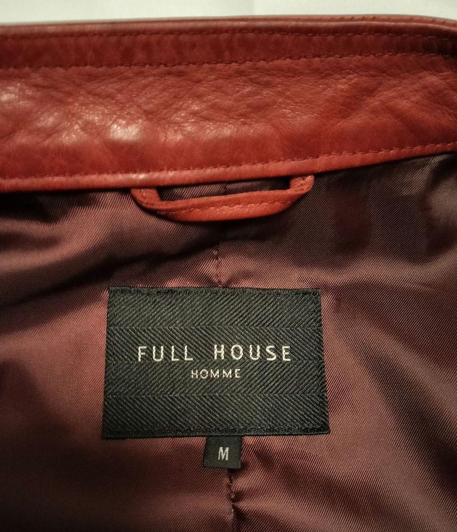 牛革　シングルライダース 　ジャケット 　レッド　中古