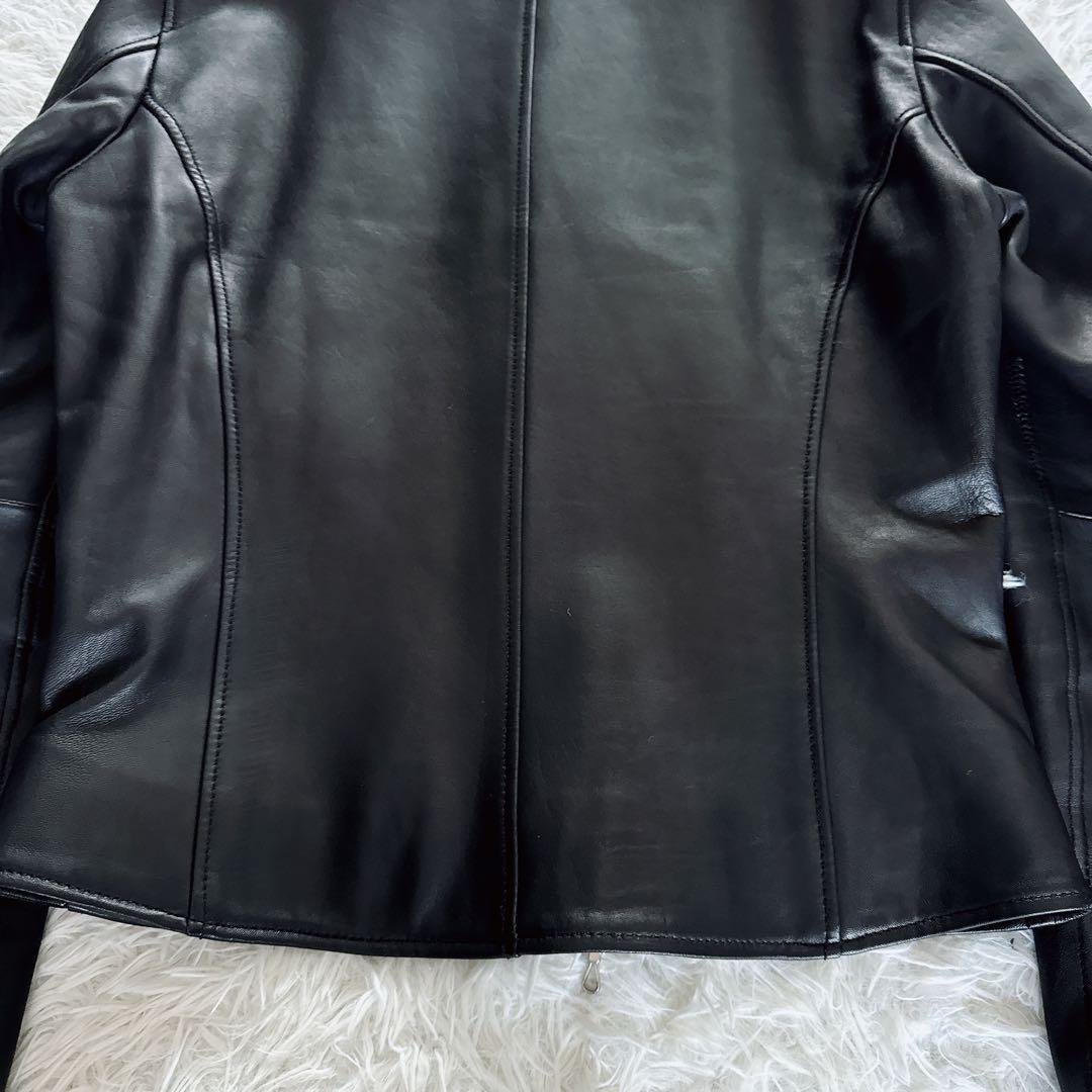 【BEAMS】ダブルライダース レザー ジャケット ブラック 羊革 Mサイズ