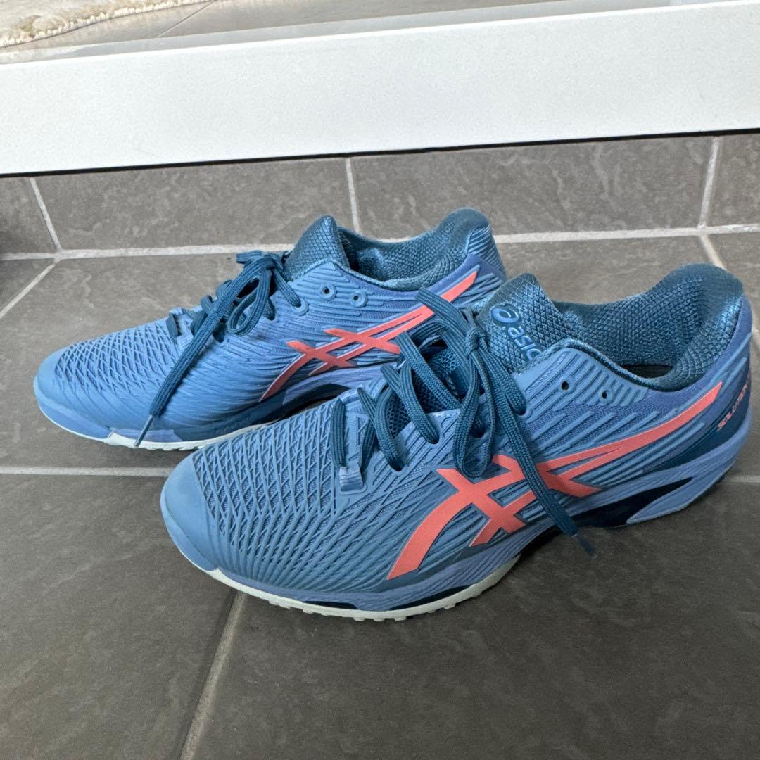 【美品】ASICSテニスシューズ28cmSOLUTION SPEEDブルーピンク